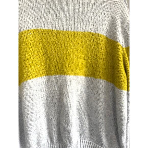 Aerie Gray & Mustard Yellow Colorblock Mock Neck Sweater | Size Large - Picture 2 of 5